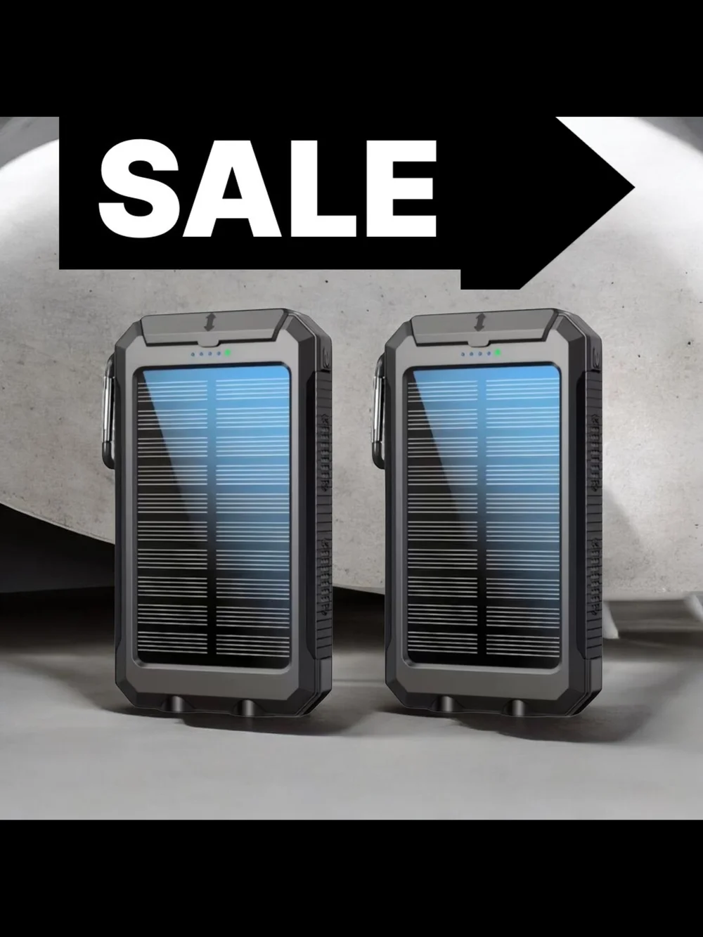 Solar Power Bank, 2 Packs of  20000Mah, Portable Outdoor Phone Accessory! All